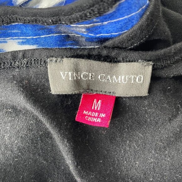 Vince Camuto Black Blue White Sleeveless Sequin Shimmer Racerback Tank Top Med - Picture 7 of 7